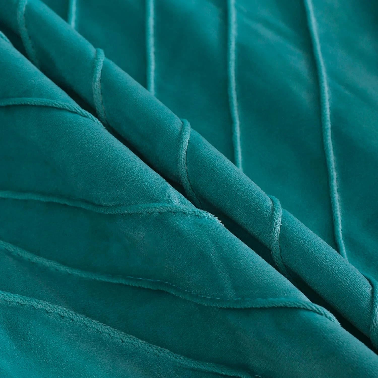 Tosleo Aqua Green Velvet Throw Pillow Covers 16X16 Inch Pack of 2 with Gold Leat