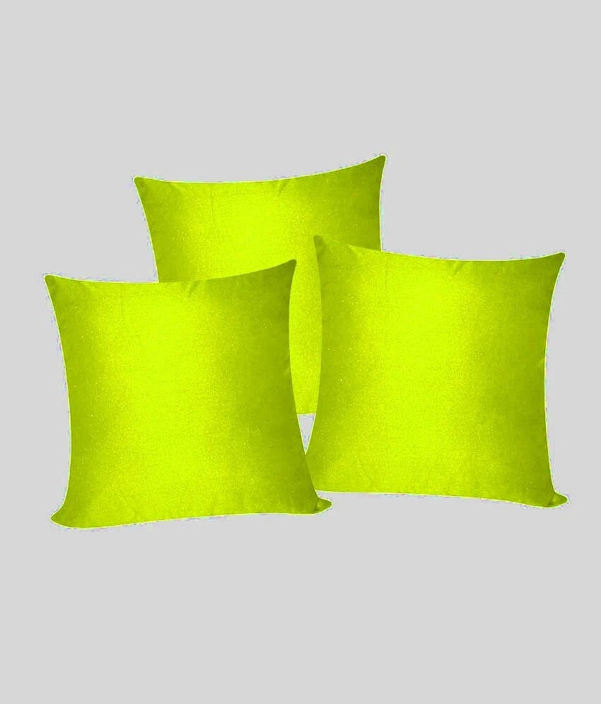 3 x Plain Satin 23x23 Lemon Cushion Cover / Pillow Cases /Sofa Décor