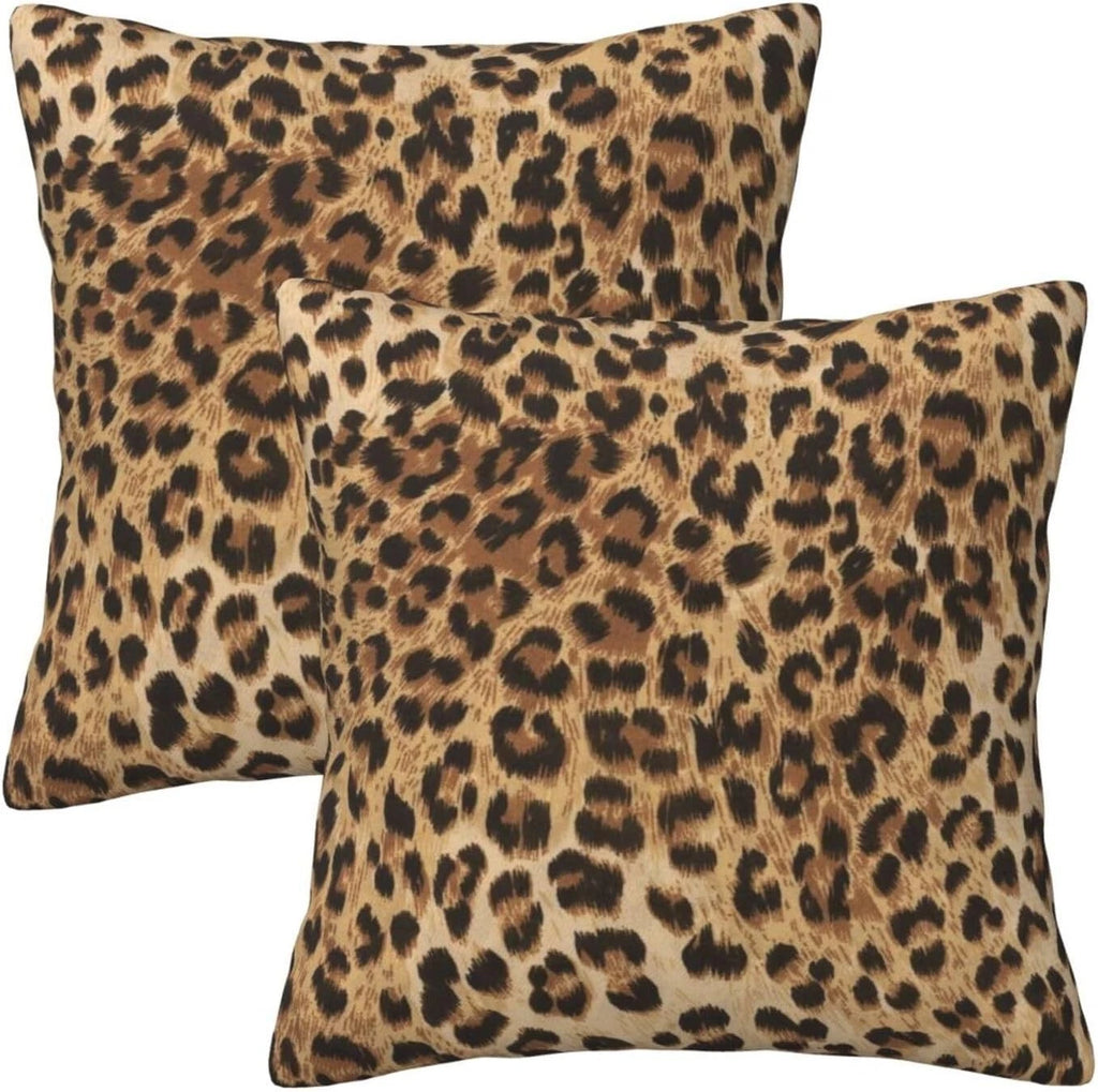 Leopard Print Pillow Covers 18x18 in Couch 18 x 18 (Pack of 2),