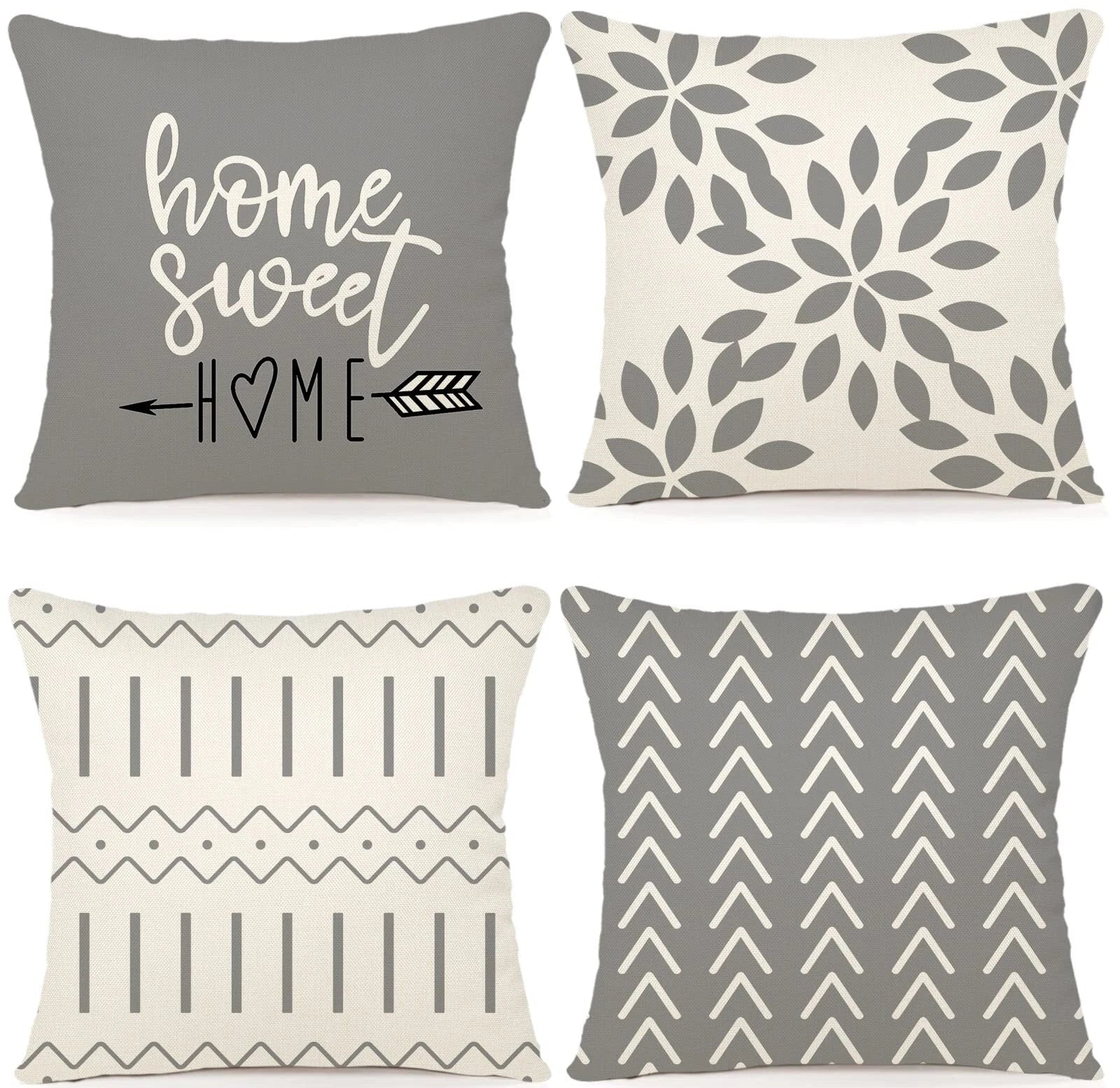 Pillow Covers 20x20 Modern Sofa Throw Pillow Cover Decorative Outdoor Linen F...
