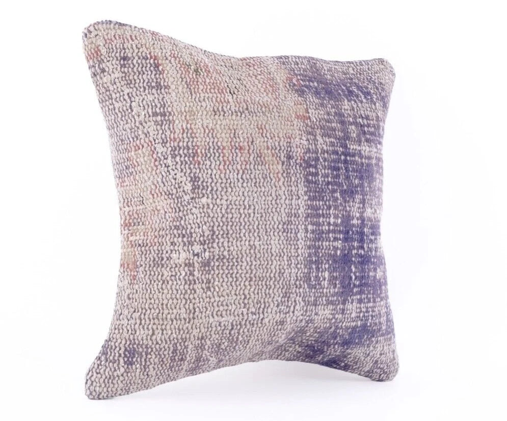 Wool Jute Throw Indian Pillows Cover Vintage Handmade Kilim Cover