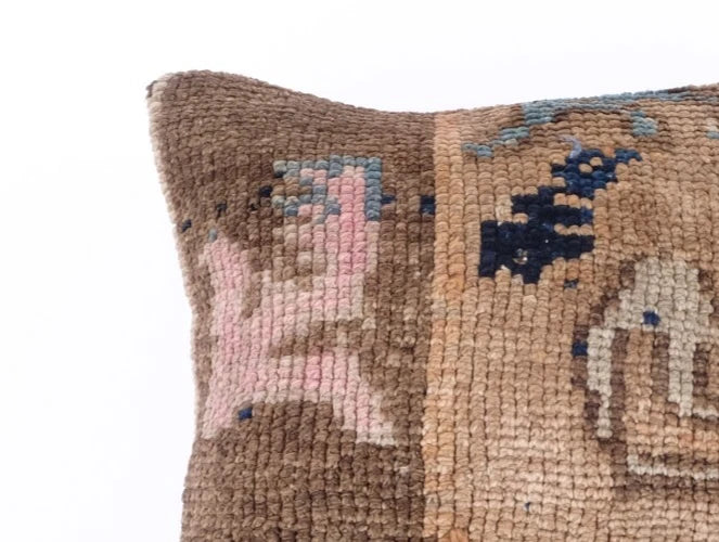 Wool Jute Cushion Cover Throw Indian Vintage Handmade Kilim Rug Pillows