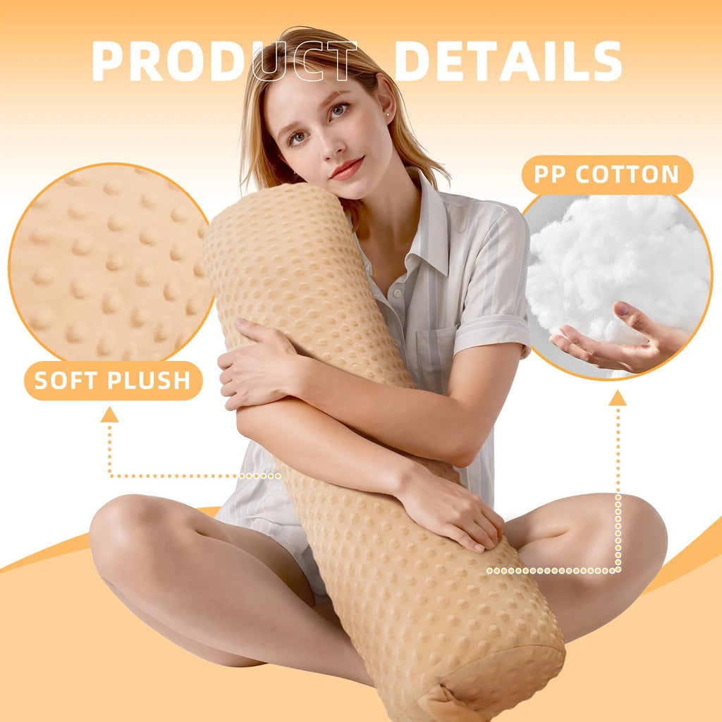 Long Bolster Pillows for Bed Queen Fluffy Round Body Pillow for Adults with R...