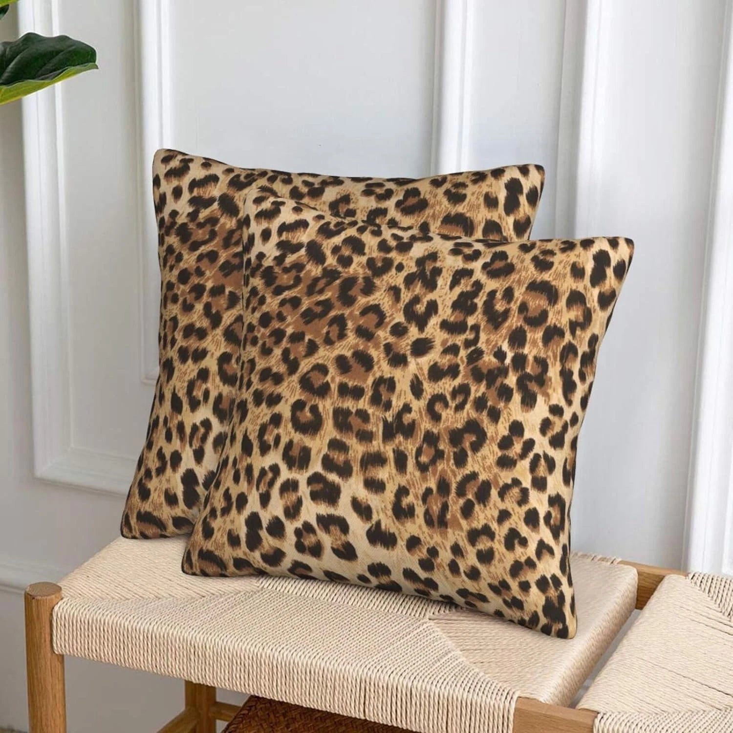 Leopard Print Pillow Covers 18x18 in Couch 18 x 18 (Pack of 2),