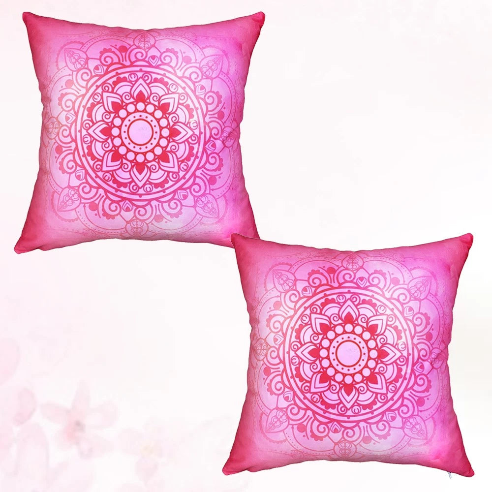 2 Pcs Yoga Pattern Pillowcase Home Decorative Cushion Cover with Floral