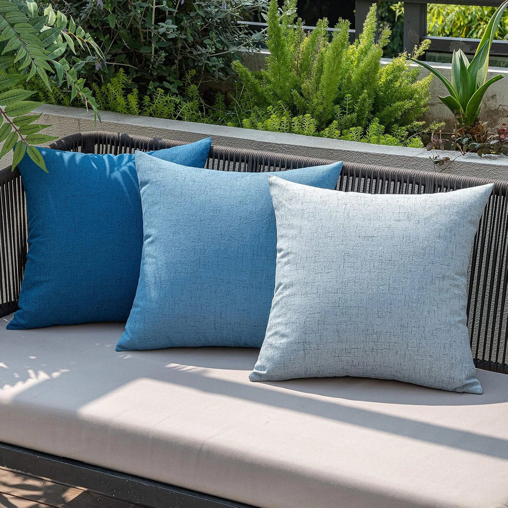 Pack of 2 Outdoor Throw Pillow Covers Waterproof Decorative Soft Pillowcases Lin