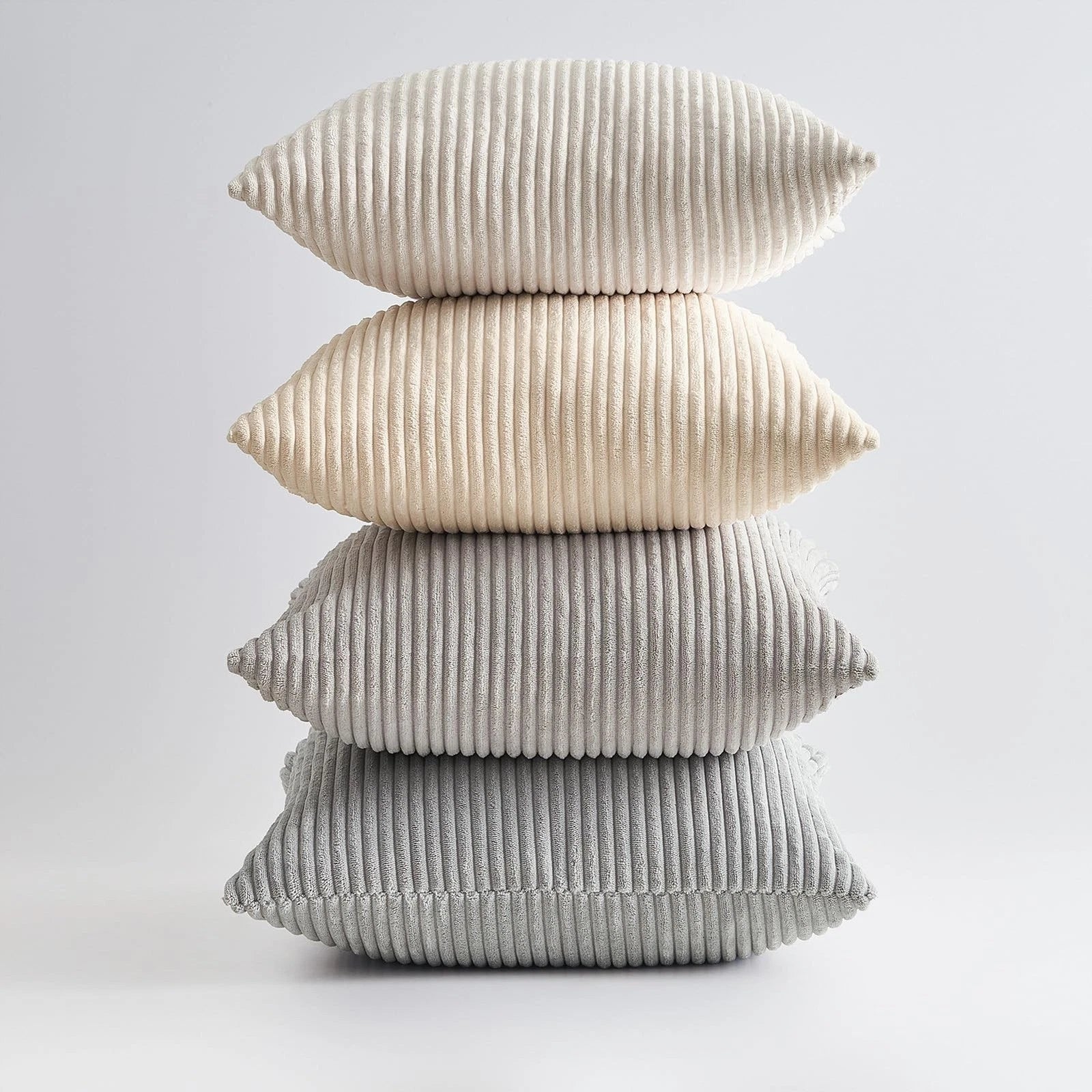 Topfinel 4 Packs Neutral Decorative Throw Pillows Covers 20x20 Inch for Livin...