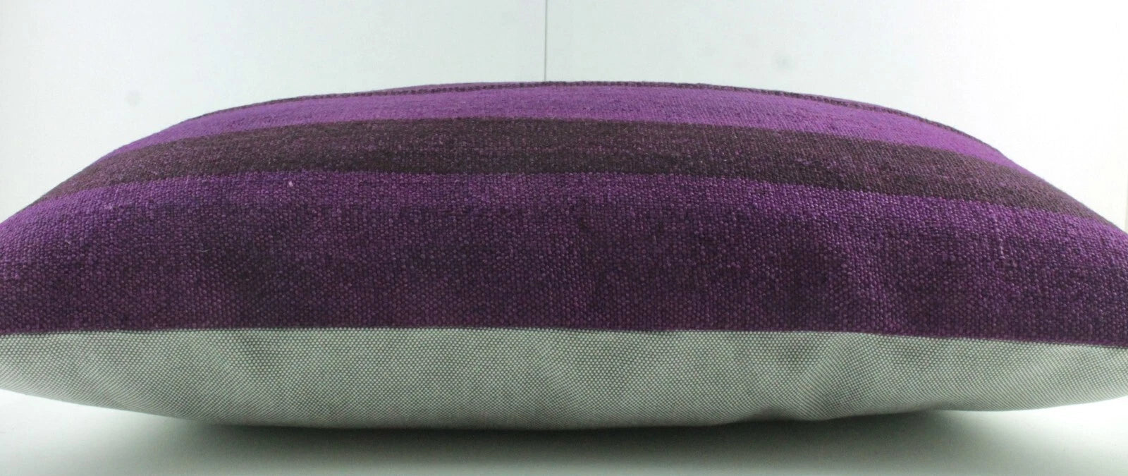 Decorative Turkish Kilim Lumbar Pillow Cover 16x23 Purple Kilim Sofa Cushion