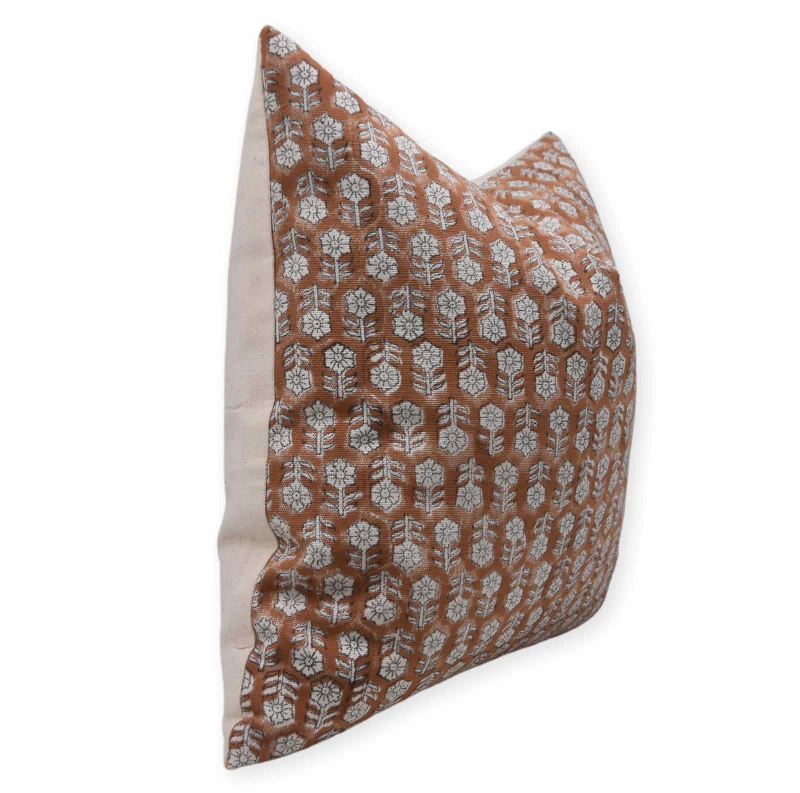 Handmade Block Print 18X18 Inch Cotton Throw Decorative Pillowcase Cushion Co...