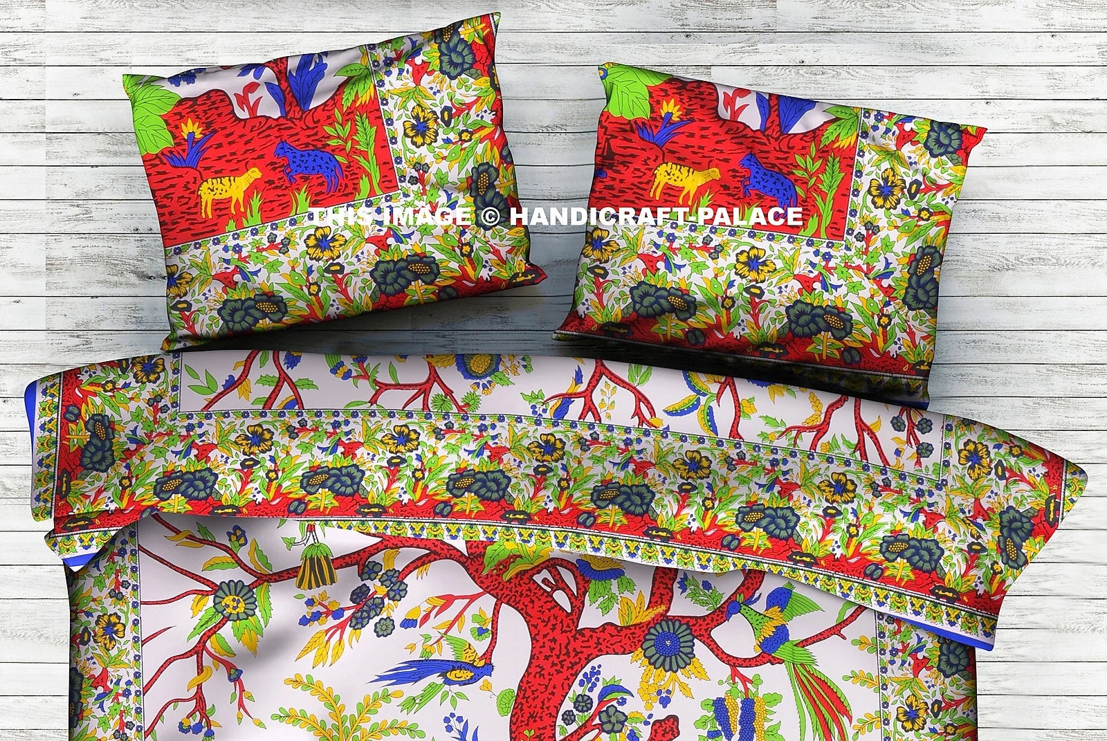 Indian Tree of Life Printed Cushion Pillow Cover Cotton Bedding Sofa Pillow Sham