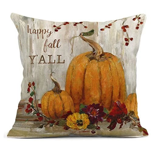 Pillow Covers Set of 4 Home Outdoor Decorative Halloween Pumpkins Retro Orange