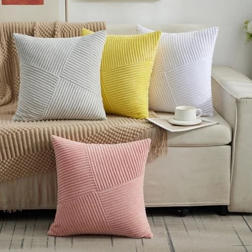 Decorative Throw Pillow Covers 16x16 Inch Set 16" x 16" (Pack of 2) Blush Pink