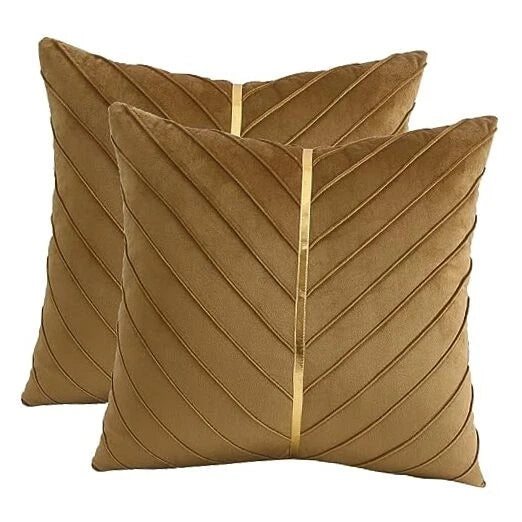 Velvet Throw Pillow Covers 24x24 inch Pack of 2 24" x 24" (Pack of 2) Brown