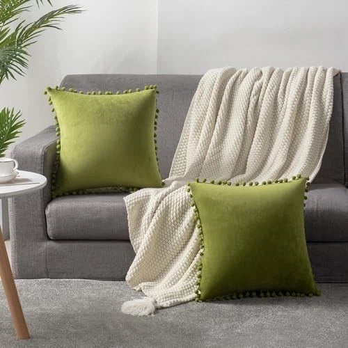 Couch Pillow Cases 22x22: 2 Pack Cozy Soft 22" x 22" (Pack of 2) Chartreuse