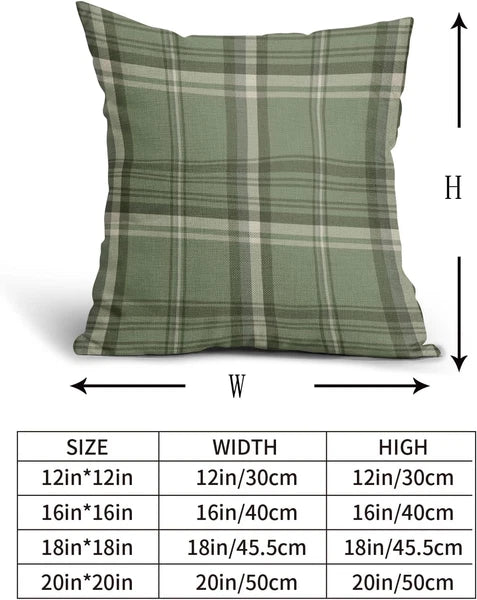 Sage Green Spring Plaid Pillow Covers 20X20 Set of 2 Buffalo Tartan Print Season