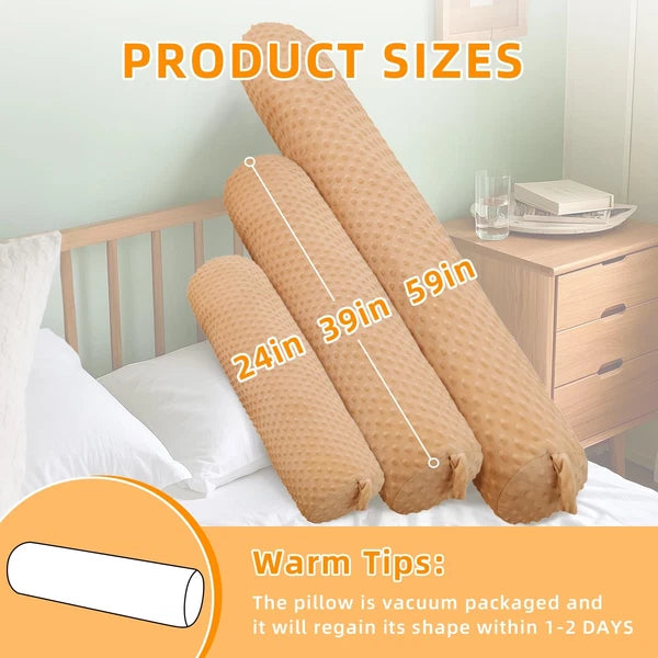 Long Bolster Pillows for Bed Queen Fluffy Round Body Pillow for Adults with R...