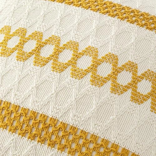 Set of 2 Boho Decorative Pillow Covers 18" x 18" (Pack of 2) Mustard Yellow