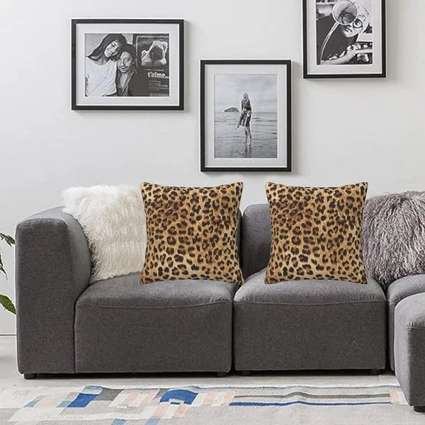 Leopard Print Pillow Covers 18x18 in Couch 18 x 18 (Pack of 2),