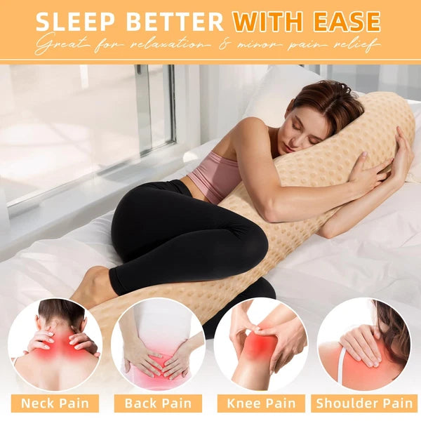 Long Bolster Pillows for Bed Queen Fluffy Round Body Pillow for Adults with R...