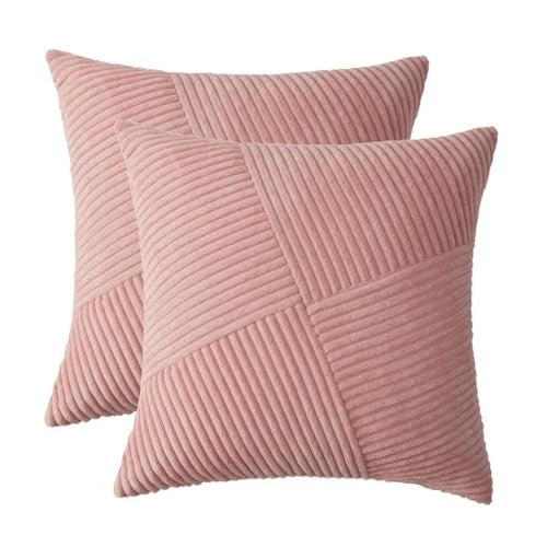 Decorative Throw Pillow Covers 16x16 Inch Set 16" x 16" (Pack of 2) Blush Pink