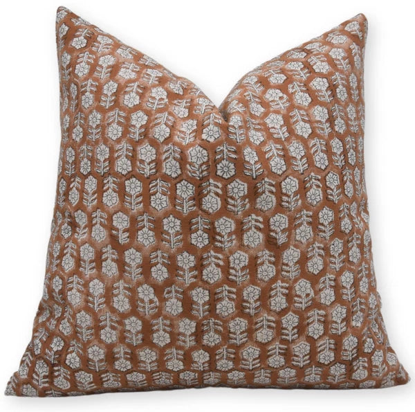 Handmade Block Print 18X18 Inch Cotton Throw Decorative Pillowcase Cushion Co...
