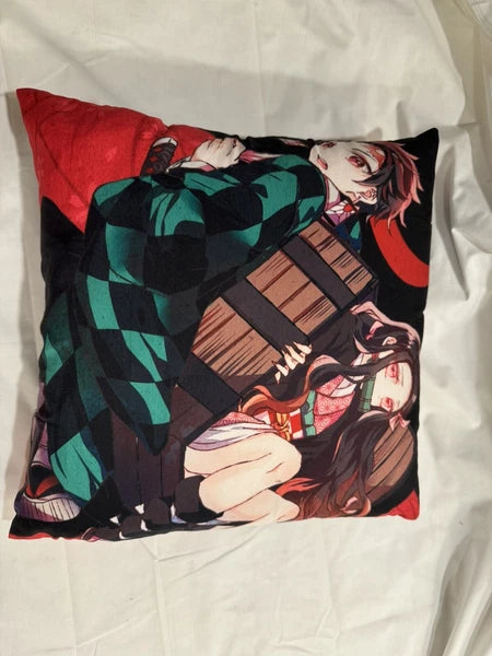 Demon Slayer Anime Throw Pillow Case Cover Home Sofa Decor Square Cushion Case