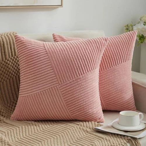 Decorative Throw Pillow Covers 16x16 Inch Set 16" x 16" (Pack of 2) Blush Pink
