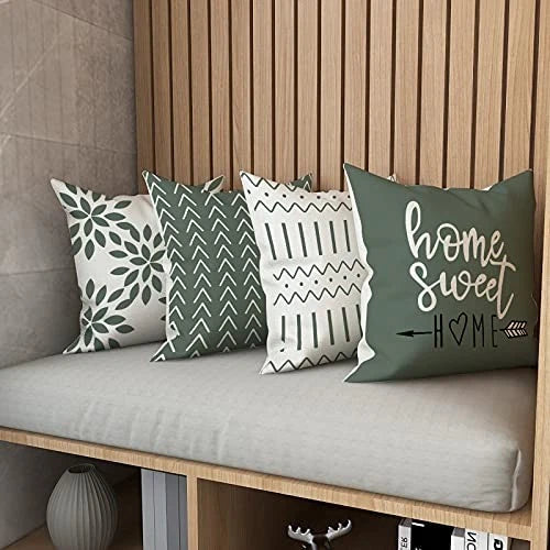 Pillow Covers 16x16 Set of 4, Modern Sofa 16" x 16" (Pack of 4) Aqua Green