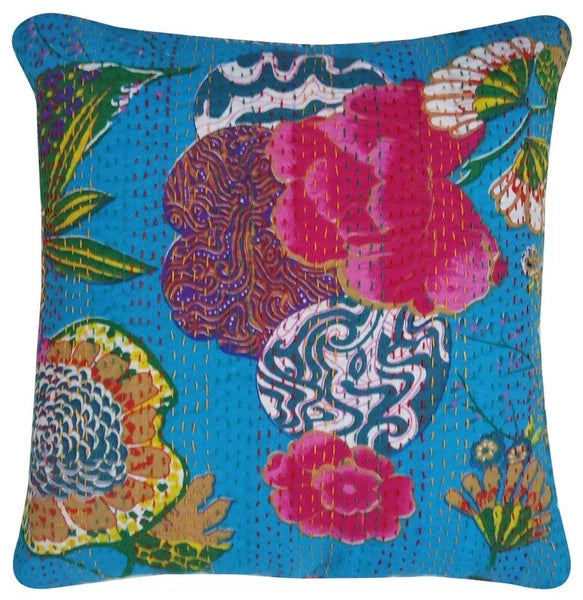 Ethnic Cushion Cover Handmade Fruit 16 x 16 in Hippie Sofa Car Pillow Case