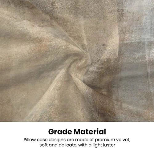 Brown Grey Pillow Covers 18x18 Set of 2, 18" x 18" (Pack of 2) Beige Abstract