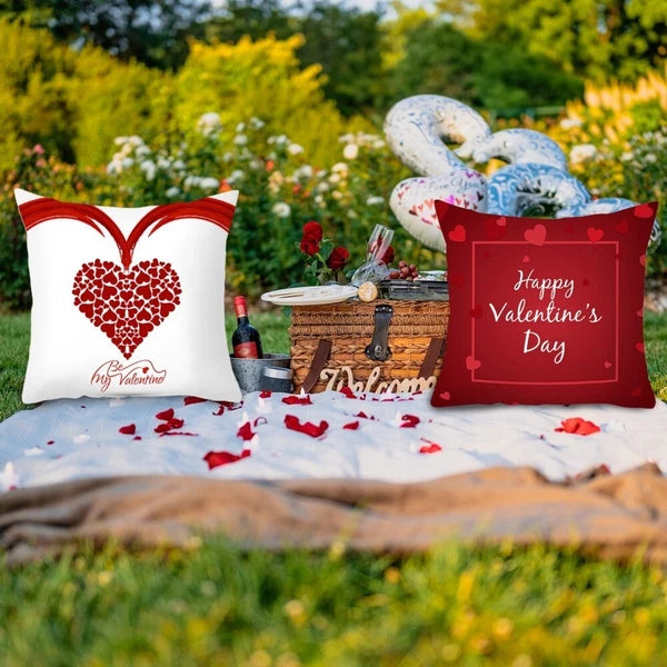 4pcs/set Valentines Day Decoration Pillowcase Sofa Cushion Cover