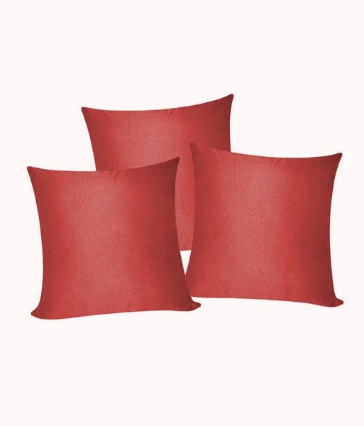 3 x Plain Satin 14x14 Burgendy Cushion Cover / Pillow Cases /Sofa Décor