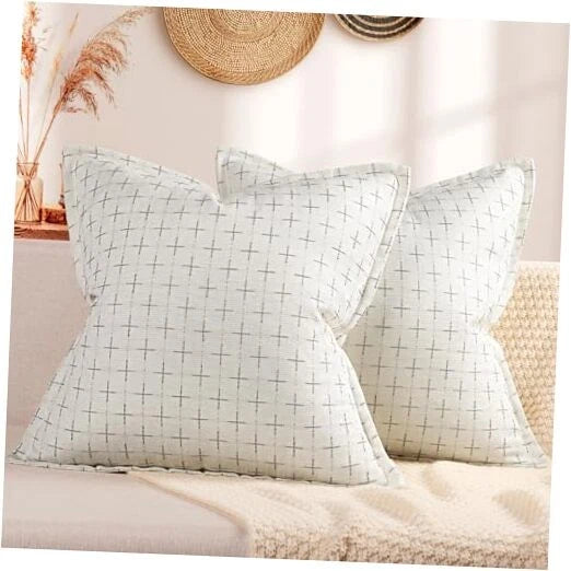 Pillow Covers 22x22 Set of 2 Soft Polyester 22" x 22" (Pack of 2) Pure White
