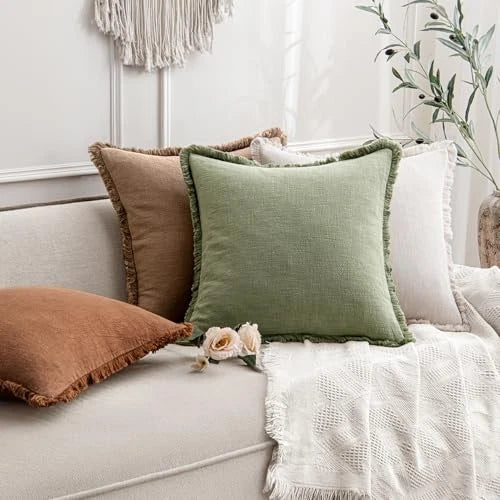 Set of 2 Decorative Throw Pillow Covers 18×18 Inch 18" x 18" (Pack of 2) Brown