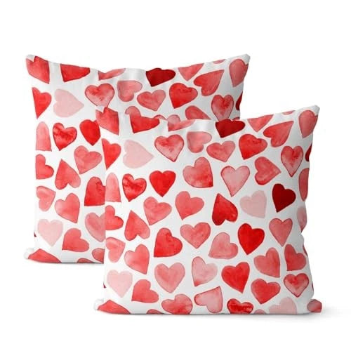 Valentines Day Pillow Covers 20x20 Set of 2 20" x 20" (Pack of 2) Red-4
