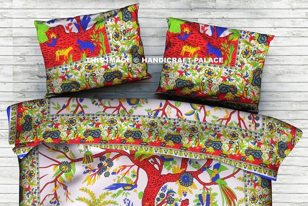 Indian Tree of Life Printed Cushion Pillow Cover Cotton Bedding Sofa Pillow Sham