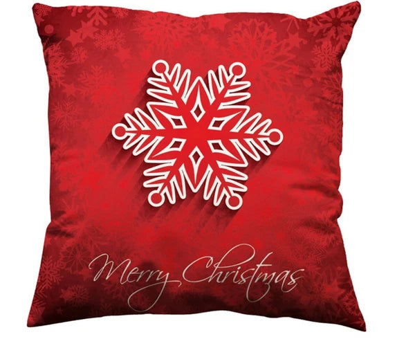 1x 45x45cm Sofa Cushion Cover Pillow Case Christmas Snow Flake Xmas Decoration