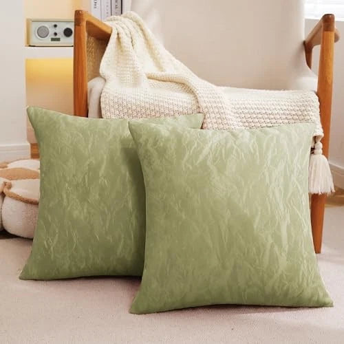 2 Pack Marble Pattern Cushion Cover Home Decor 18" x 18" (Pack of 2) Olive