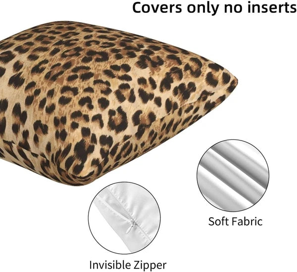 Leopard Print Pillow Covers 18x18 in Couch 18 x 18 (Pack of 2),