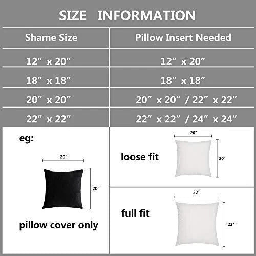 Super Soft Velvet Throw Pillow Covers Square 2 pieces, 18"x18" Black
