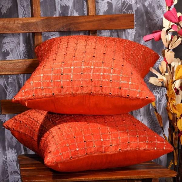 decorative home decor accent orange throw pillows for couch living room 18x18 2p