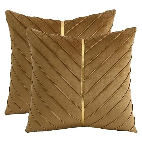 Velvet Throw Pillow Covers 24x24 inch Pack of 2 24" x 24" (Pack of 2) Brown