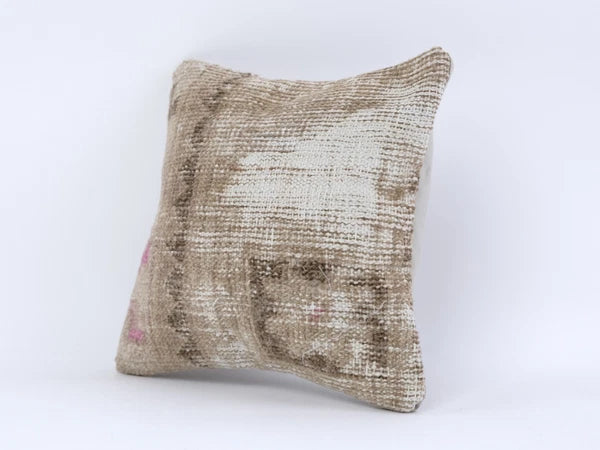 Handmade Square Jute Kilim Cushion Cover Indian Vintage Pillow 12x12 Rug Boho