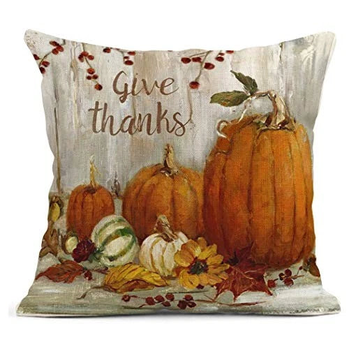 Pillow Covers Set of 4 Home Outdoor Decorative Halloween Pumpkins Retro Orange
