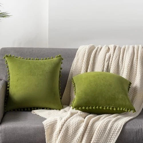 Couch Pillow Cases 22x22: 2 Pack Cozy Soft 22" x 22" (Pack of 2) Chartreuse