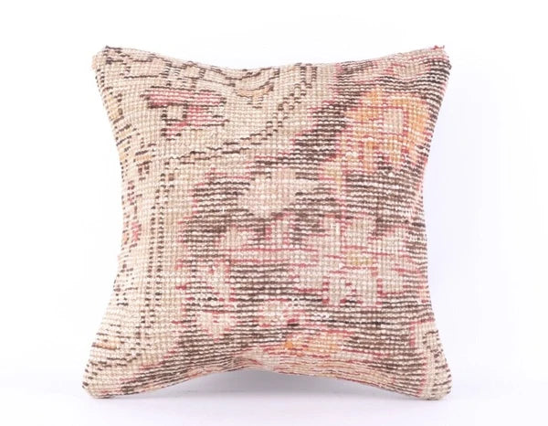 Vintage Handmade Turkish Wool/Cotton Kilim Pillow Cover Cushion Cover 16''x16''