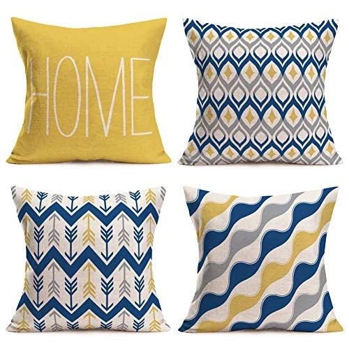 Fukeen Set of 4 Throw Pillow Covers Modern 18" x 18" (Pack of 4) Home Geometric