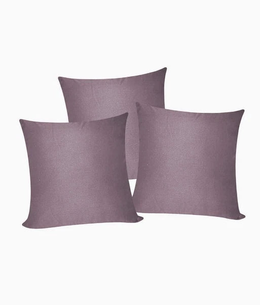 3 x Plain Satin 23x23 Dark Purple Cushion Cover / Pillow Cases /Sofa Décor