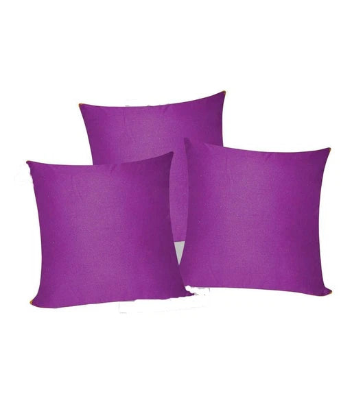 3 x Plain Satin 12 x 12 Brinjal Cushion Cover / Pillow Cases /Sofa Décor