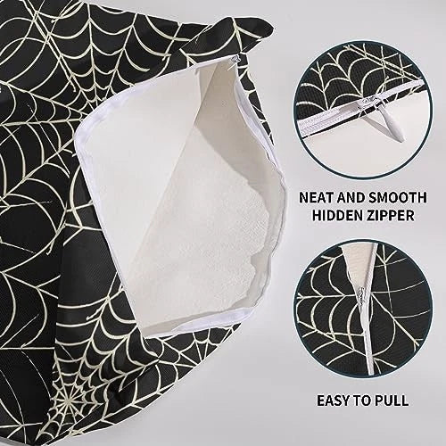 Halloween Spiderweb Pillow Covers 22x22 Set of 2 22" x 22" (Pack of 2) Black